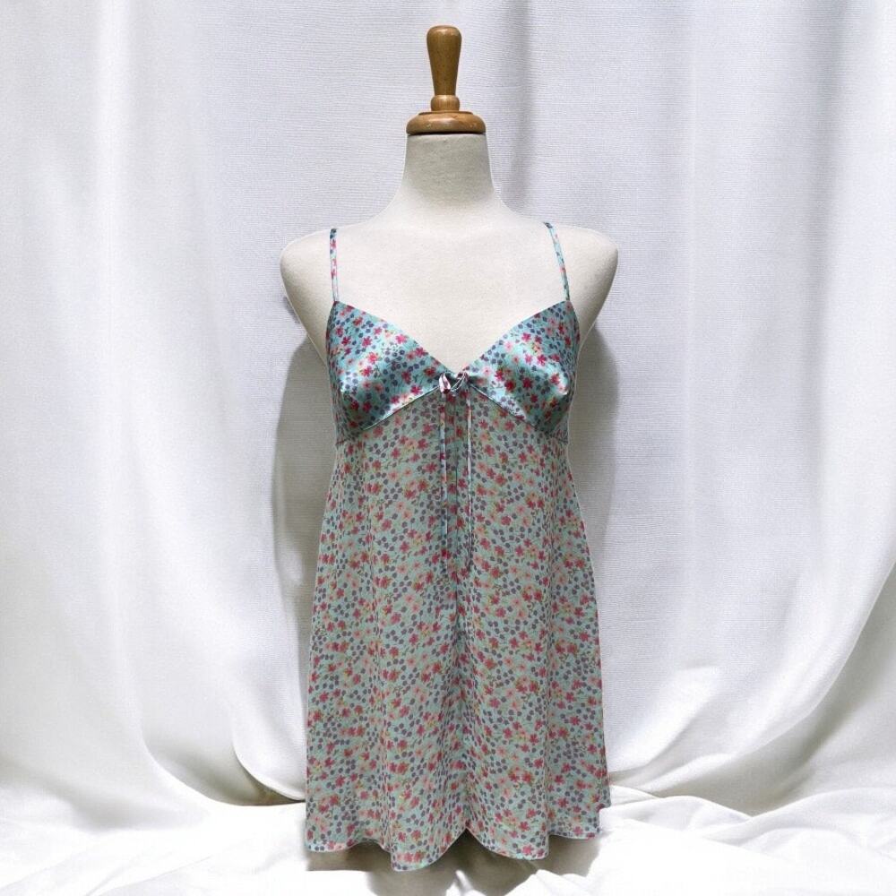 Victoria's Secret Floral Chemise - Blue and Red